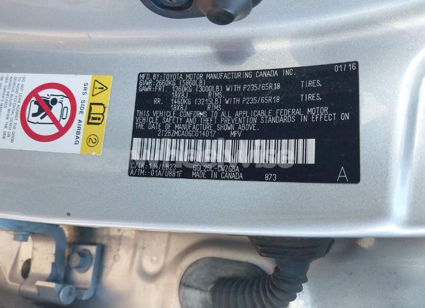 Photo 9 of 2016 Lexus Rx 350 (VIN 2T2BZMCA0GC014017)