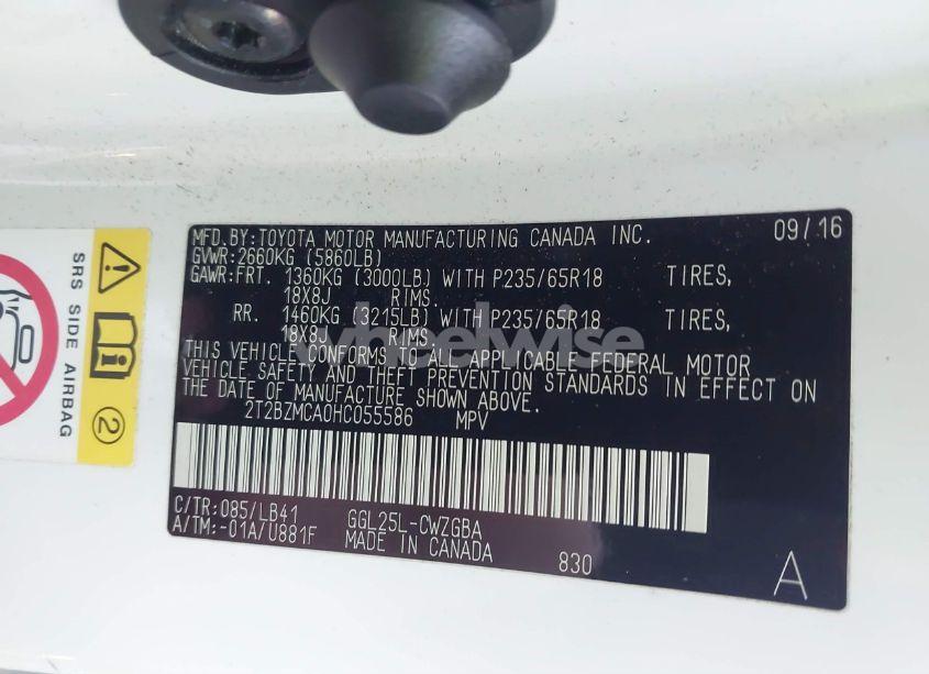 Photo 9 of 2017 Lexus Rx 350 (VIN 2T2BZMCA0HC055586)