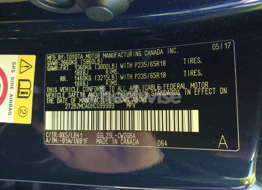 Photo 9 of 2017 Lexus Rx 350 (VIN 2T2BZMCA0HC099989)