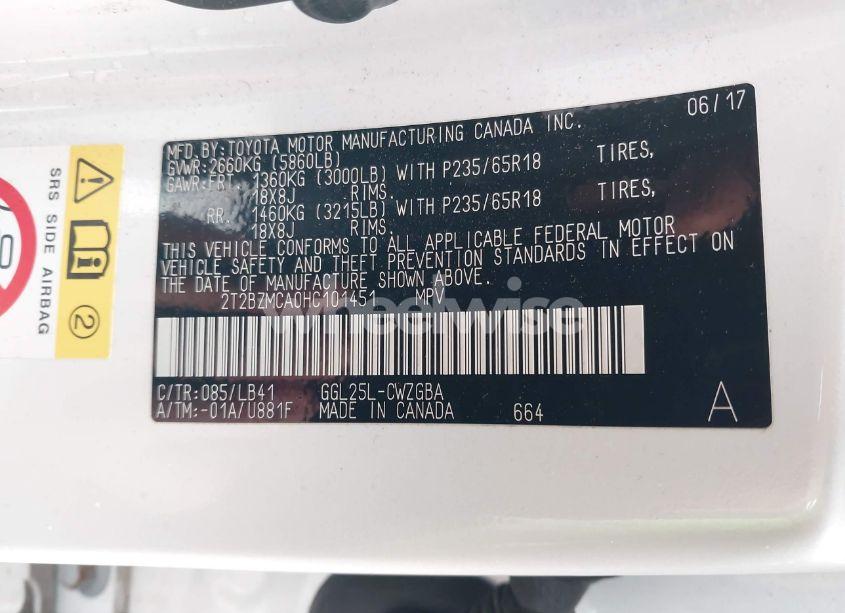 Photo 9 of 2017 Lexus Rx 350 (VIN 2T2BZMCA0HC101451)