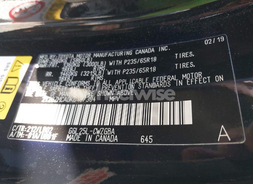 Photo 9 of 2019 Lexus Rx 350 (VIN 2T2BZMCA0KC187304)