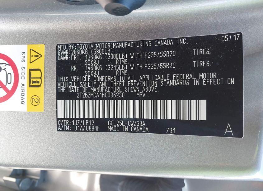 Photo 9 of 2017 Lexus Rx 350 (VIN 2T2BZMCA1HC096230)