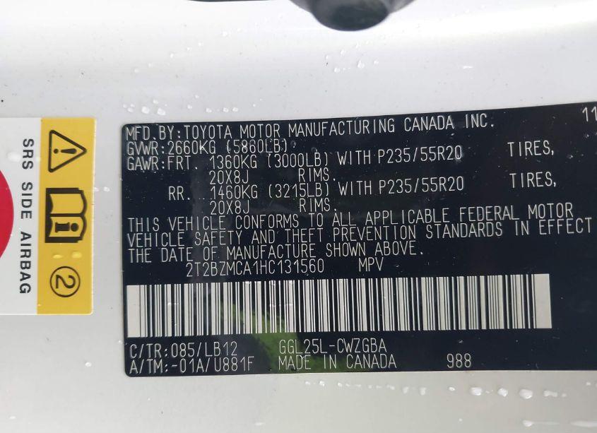 Photo 9 of 2017 Lexus Rx 350 (VIN 2T2BZMCA1HC131560)