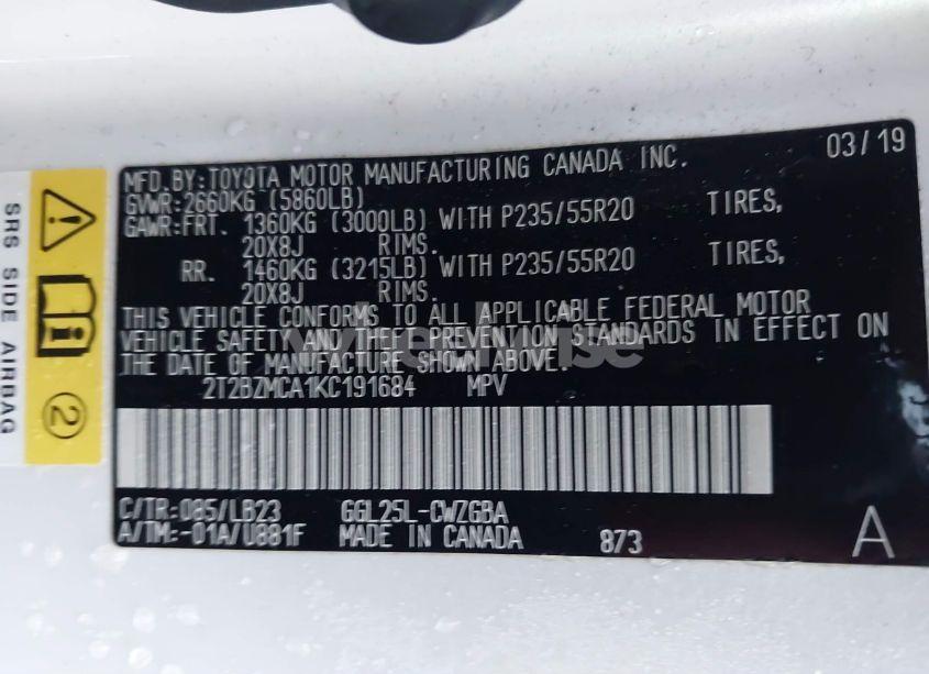 Photo 9 of 2019 Lexus Rx 350 (VIN 2T2BZMCA1KC191684)