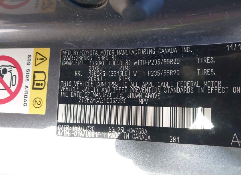 Photo 9 of 2017 Lexus Rx 350 F SPORT (VIN 2T2BZMCA3HC067330)