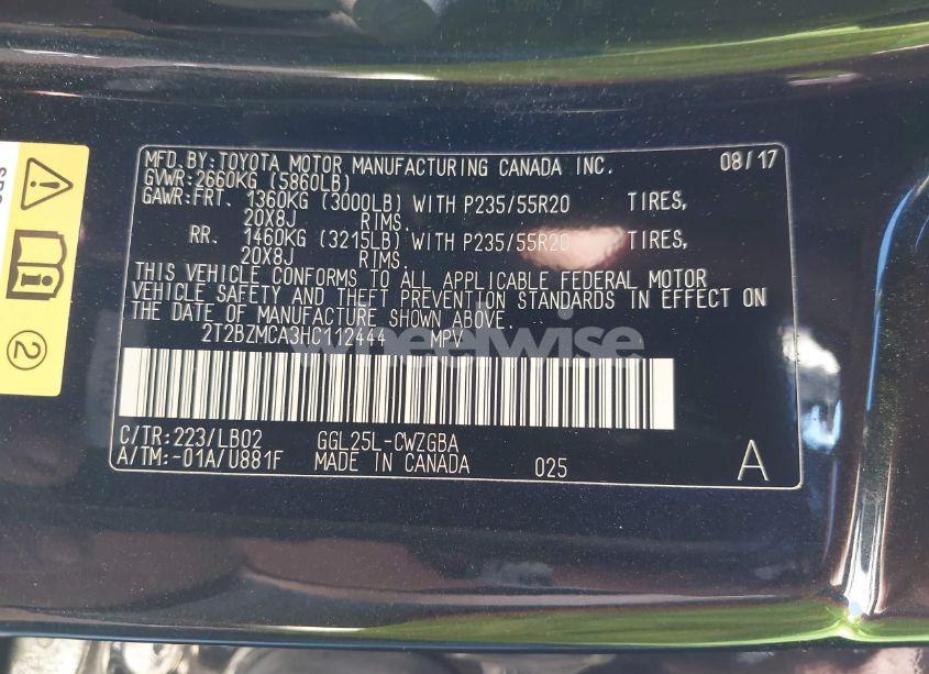 Photo 9 of 2017 Lexus Rx 350 (VIN 2T2BZMCA3HC112444)