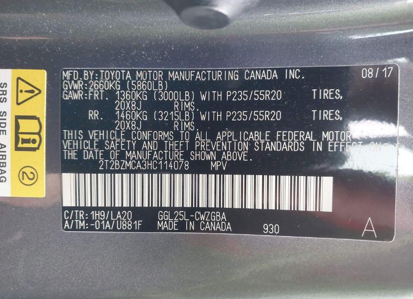 Photo 9 of 2017 Lexus Rx 350 (VIN 2T2BZMCA3HC114078)