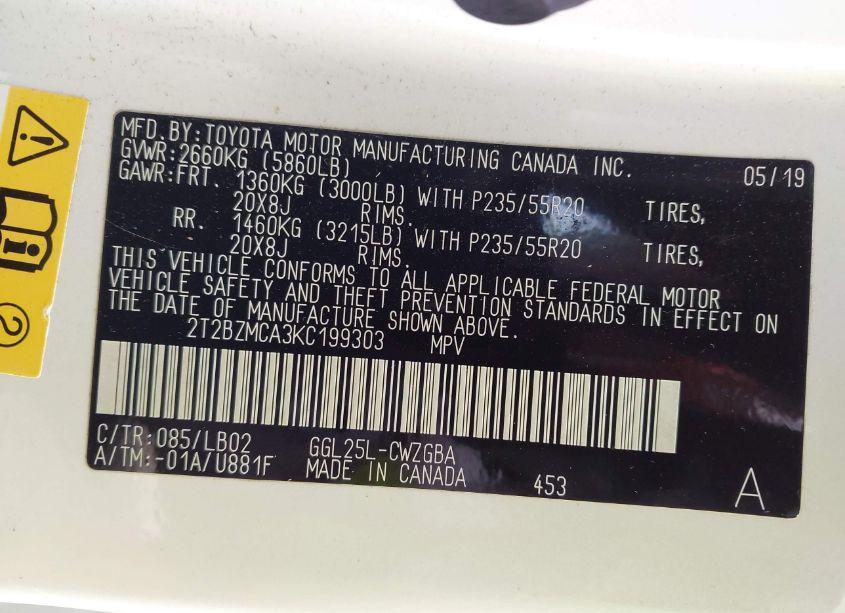 Photo 9 of 2019 Lexus Rx 350 (VIN 2T2BZMCA3KC199303)