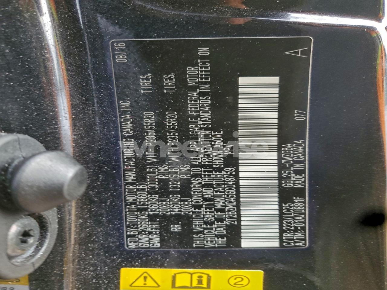 Photo 13 of 2016 LEXUS RX 350 BASE (VIN 2T2BZMCA5GC048759)