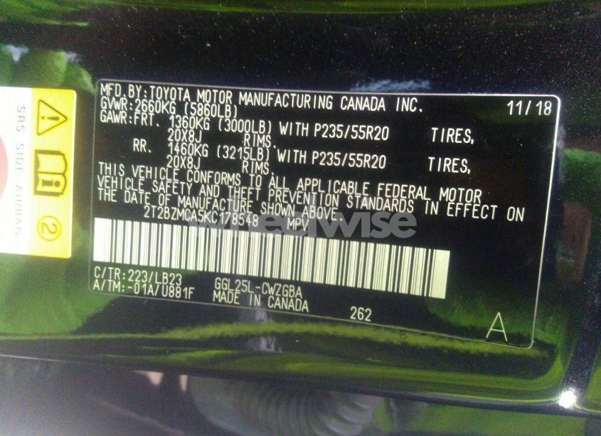 Photo 9 of 2019 Lexus Rx 350 (VIN 2T2BZMCA5KC178548)