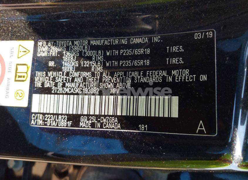 Photo 9 of 2019 Lexus Rx 350 (VIN 2T2BZMCA5KC193082)