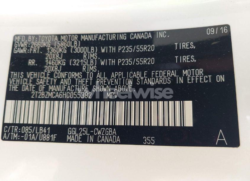 Photo 9 of 2017 Lexus Rx 350 (VIN 2T2BZMCA6HC055382)