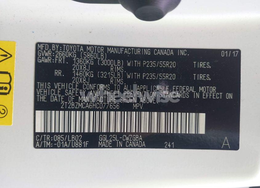 Photo 9 of 2017 Lexus Rx 350 (VIN 2T2BZMCA6HC077656)