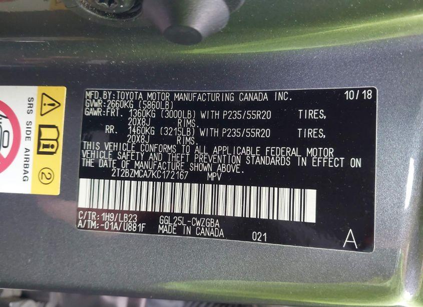 Photo 9 of 2019 Lexus Rx 350 (VIN 2T2BZMCA7KC172167)