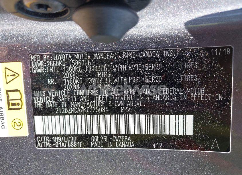 Photo 9 of 2019 Lexus Rx 350 F SPORT (VIN 2T2BZMCA7KC175084)