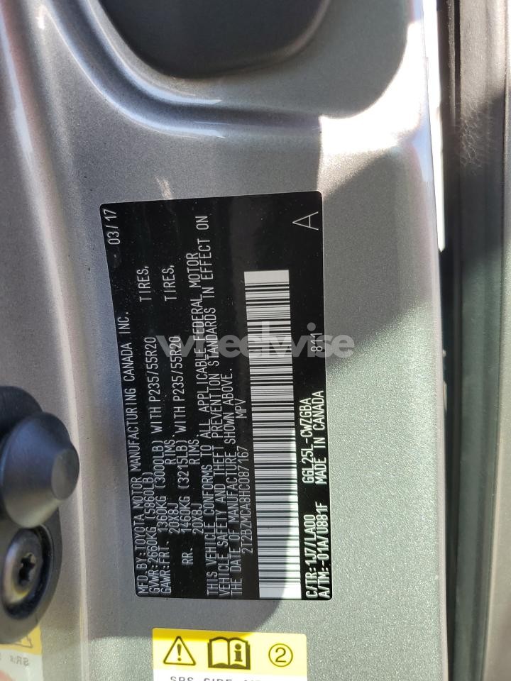 Photo 14 of 2017 LEXUS RX 350 BASE (VIN 2T2BZMCA8HC087167)
