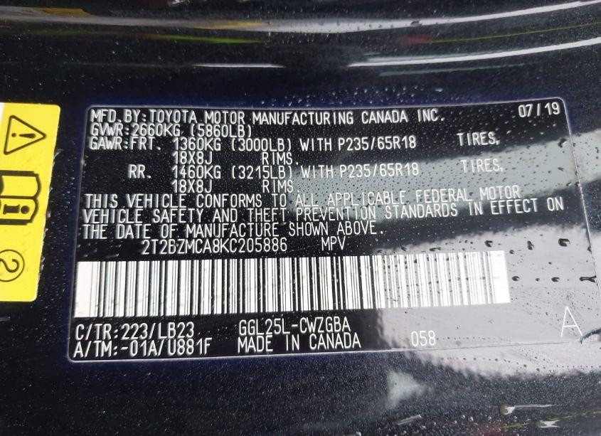 Photo 9 of 2019 Lexus Rx 350 (VIN 2T2BZMCA8KC205886)