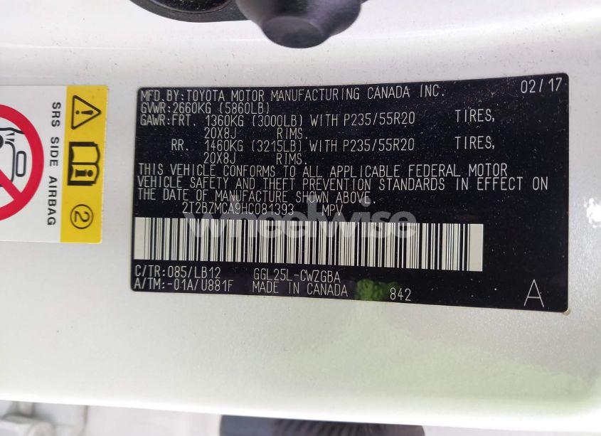 Photo 9 of 2017 Lexus Rx 350 (VIN 2T2BZMCA9HC081393)