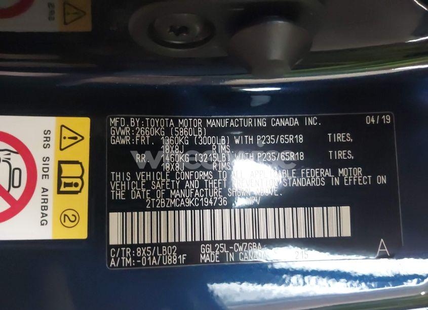 Photo 9 of 2019 Lexus Rx 350 (VIN 2T2BZMCA9KC194736)