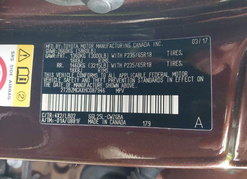 Photo 9 of 2017 Lexus Rx 350 (VIN 2T2BZMCAXHC087946)