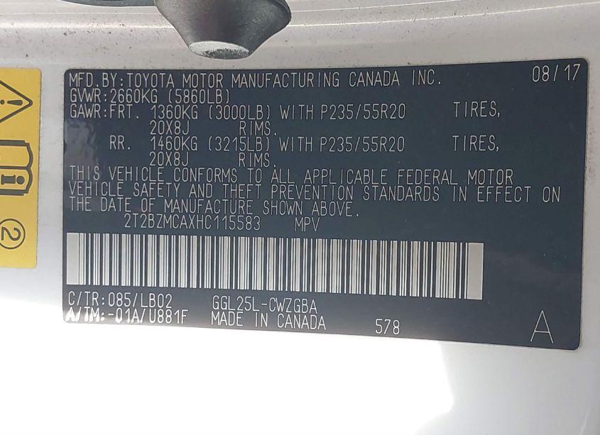 Photo 9 of 2017 Lexus Rx 350 (VIN 2T2BZMCAXHC115583)