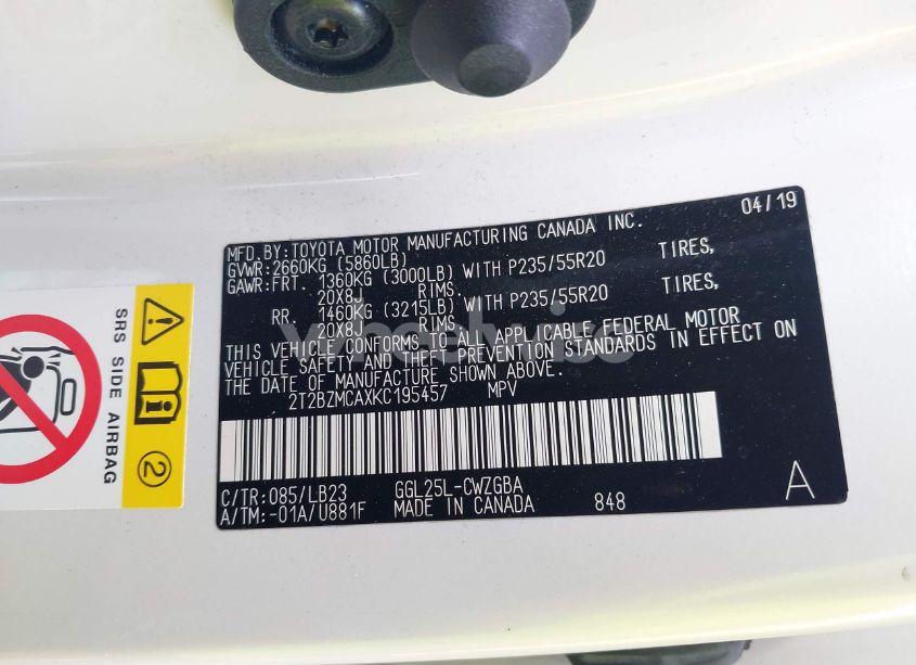 Photo 9 of 2019 Lexus Rx 350 (VIN 2T2BZMCAXKC195457)