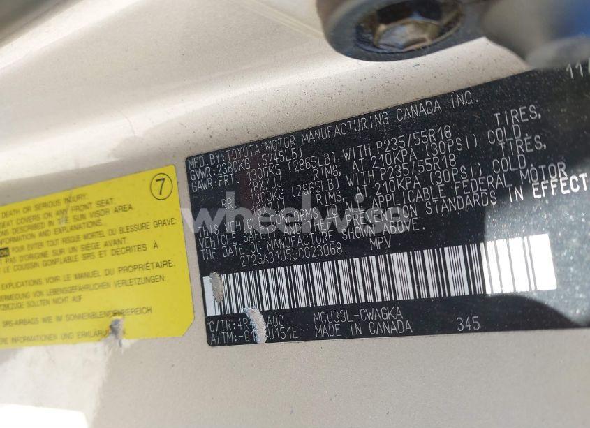 Photo 9 of 2005 Lexus Rx 330 (VIN 2T2GA31U55C023068)