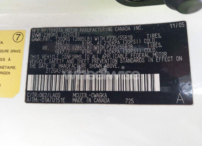 Photo 9 of 2006 Lexus Rx 330 (VIN 2T2GA31U86C046944)