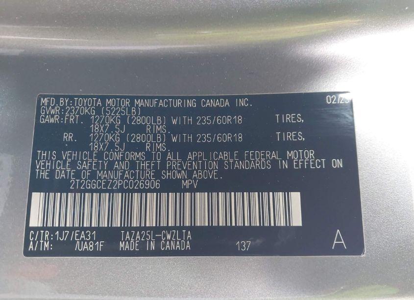 Photo 9 of 2023 Lexus Nx 350 PREMIUM (VIN 2T2GGCEZ2PC026906)