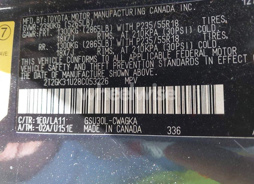 Photo 9 of 2008 Lexus Rx 350 (VIN 2T2GK31U28C053226)