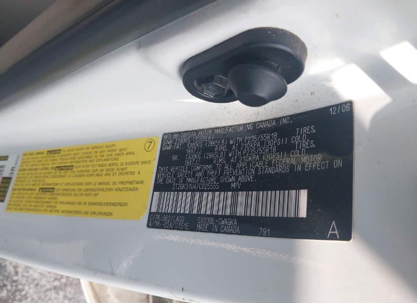 Photo 9 of 2007 Lexus Rx 350 (VIN 2T2GK31U47C025555)