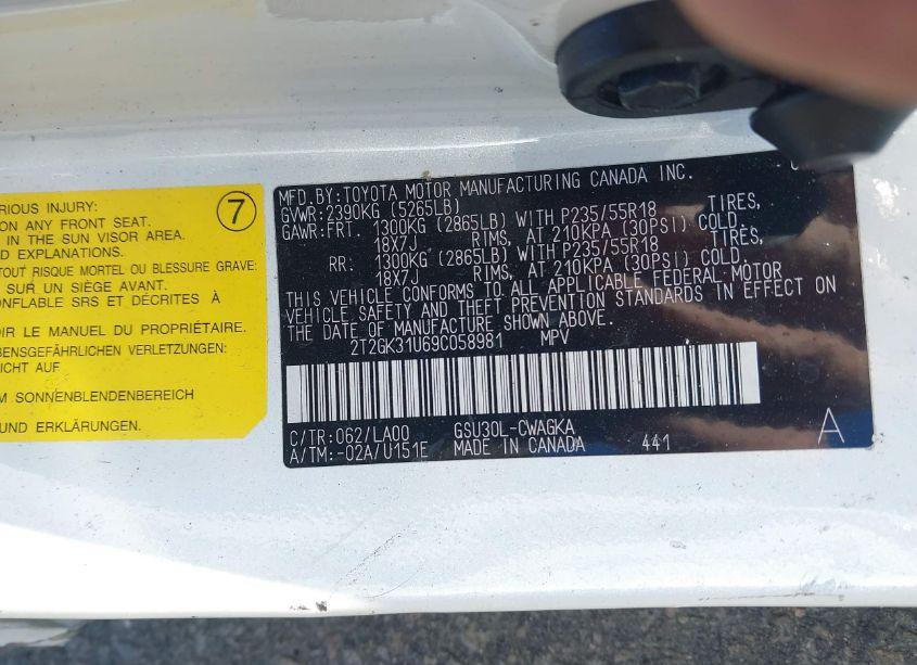 Photo 9 of 2009 Lexus Rx 350 (VIN 2T2GK31U69C058981)