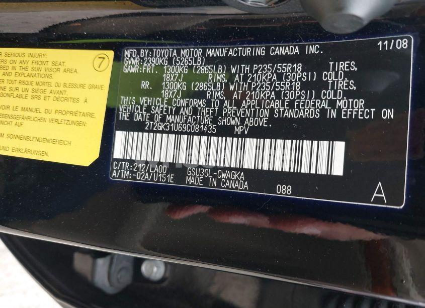 Photo 9 of 2009 Lexus Rx 350 (VIN 2T2GK31U69C081435)