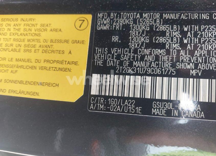 Photo 9 of 2009 Lexus Rx 350 (VIN 2T2GK31U79C061775)