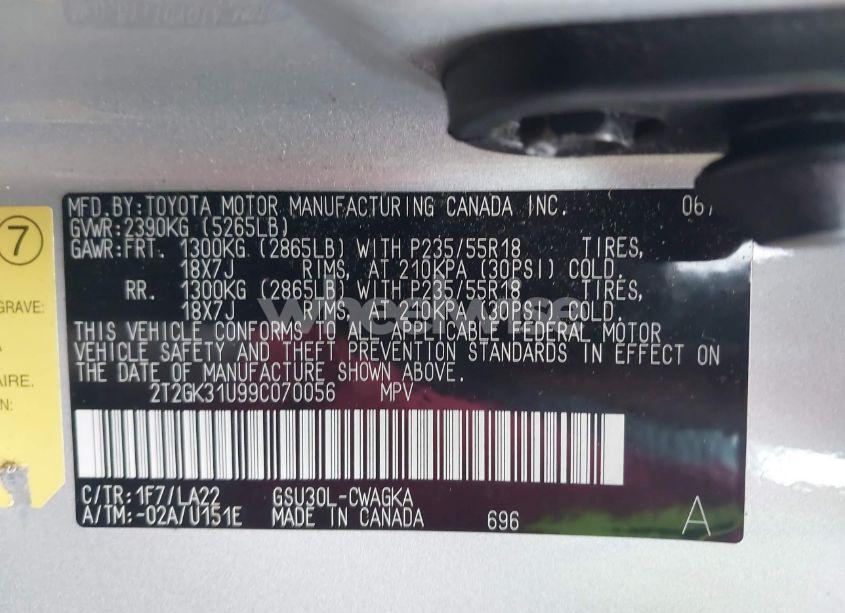 Photo 8 of 2009 Lexus Rx 350 (VIN 2T2GK31U99C070056)