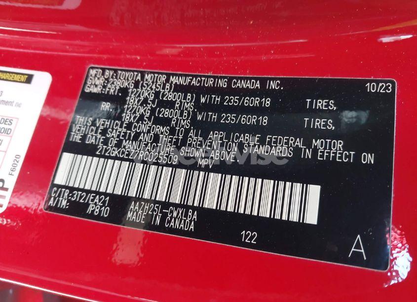 Photo 9 of 2024 Lexus Nx 350H PREMIUM (VIN 2T2GKCEZ7RC025509)