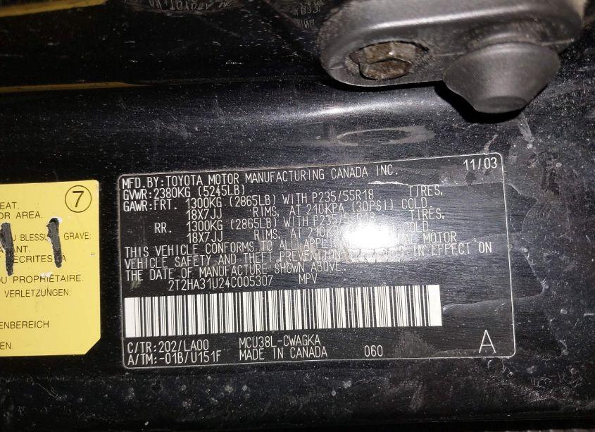 Photo 9 of 2004 Lexus Rx 330 (VIN 2T2HA31U24C005307)