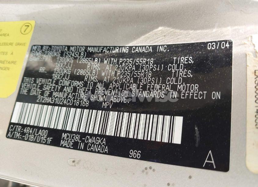 Photo 9 of 2004 Lexus Rx 330 (VIN 2T2HA31U24C018168)