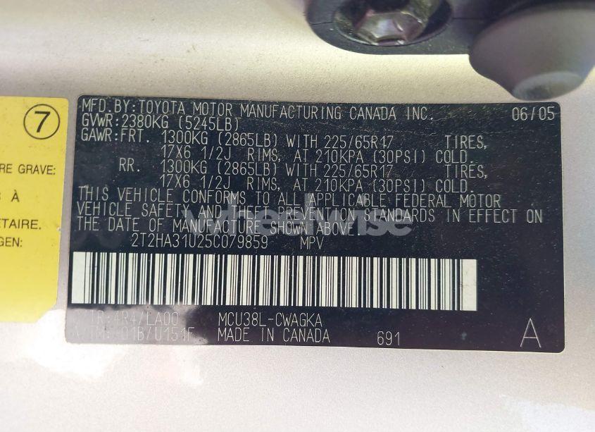 Photo 9 of 2005 Lexus Rx 330 (VIN 2T2HA31U25C079859)