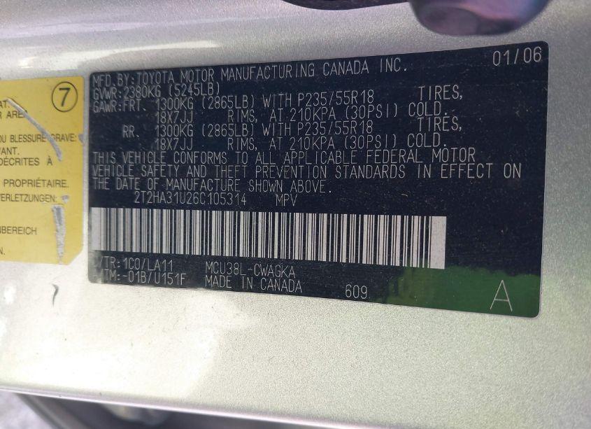Photo 9 of 2006 Lexus Rx 330 (VIN 2T2HA31U26C105314)