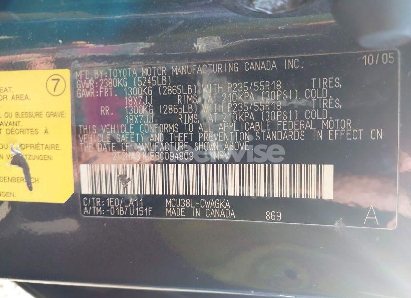 Photo 9 of 2006 Lexus Rx 330 (VIN 2T2HA31U56C094809)