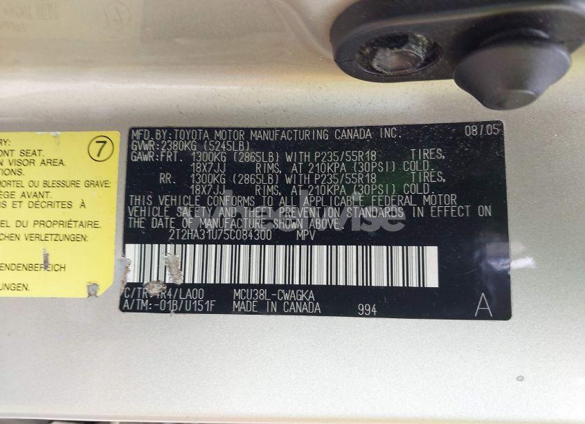 Photo 9 of 2005 Lexus Rx 330 (VIN 2T2HA31U75C084300)