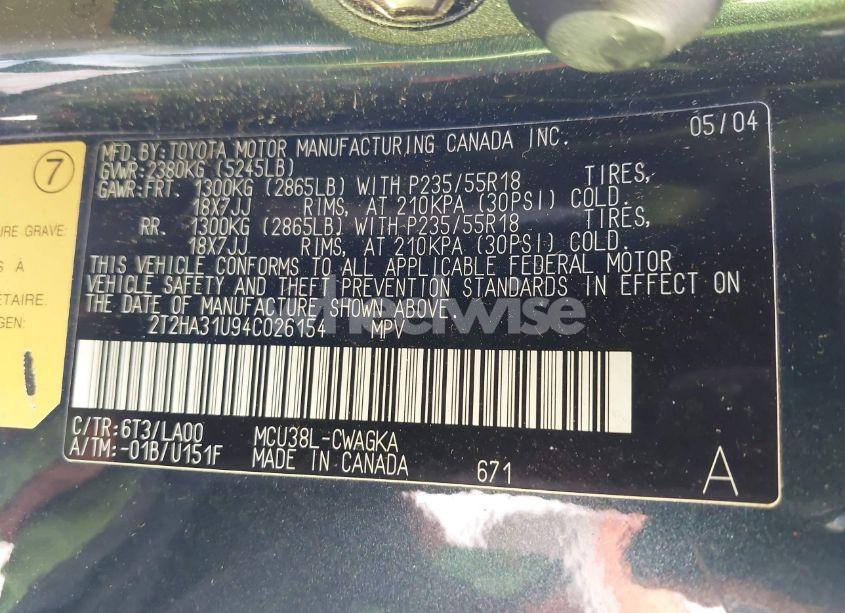 Photo 9 of 2004 Lexus Rx 330 (VIN 2T2HA31U94C026154)