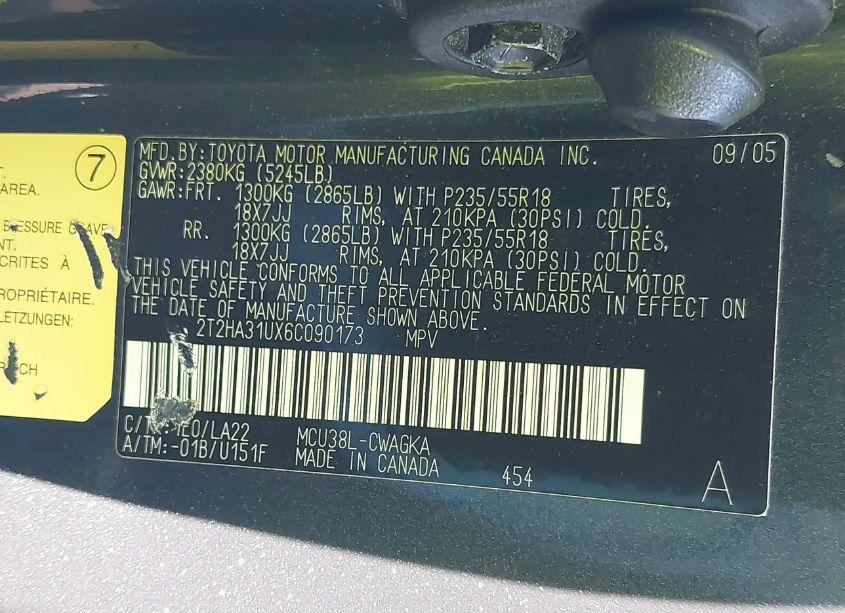 Photo 9 of 2006 Lexus Rx 330 (VIN 2T2HA31UX6C090173)