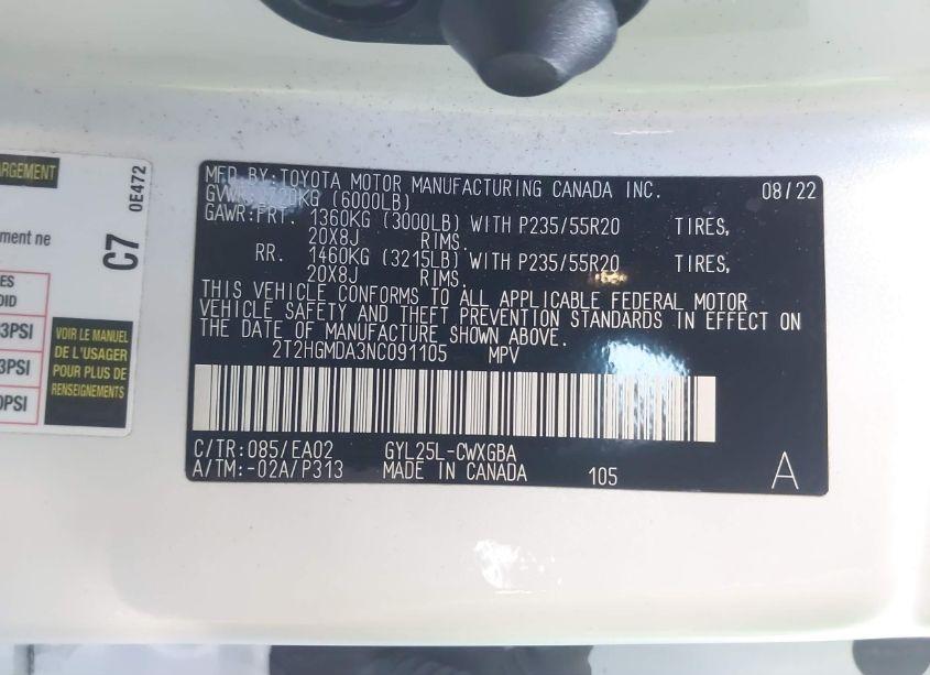 Photo 9 of 2022 Lexus Rx 450H (VIN 2T2HGMDA3NC091105)