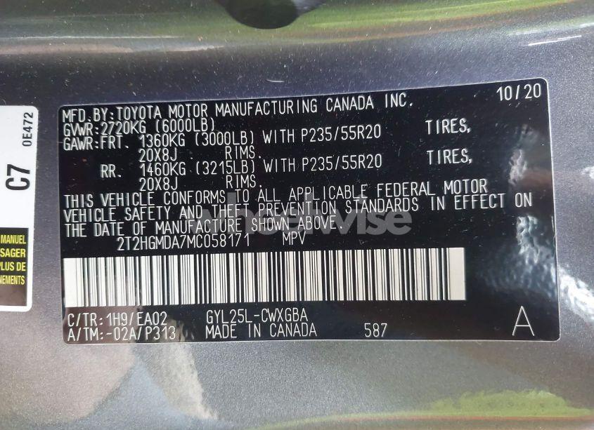 Photo 9 of 2021 Lexus Rx 450H (VIN 2T2HGMDA7MC058171)