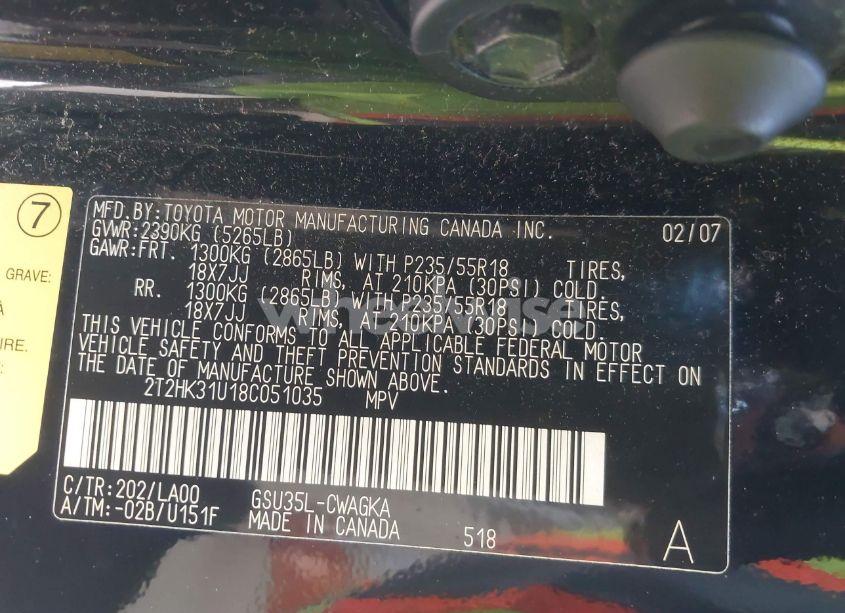 Photo 9 of 2008 Lexus Rx 350 (VIN 2T2HK31U18C051035)