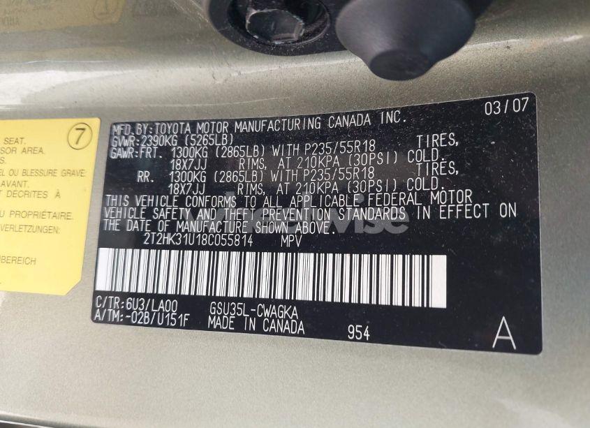 Photo 9 of 2008 Lexus Rx 350 (VIN 2T2HK31U18C055814)