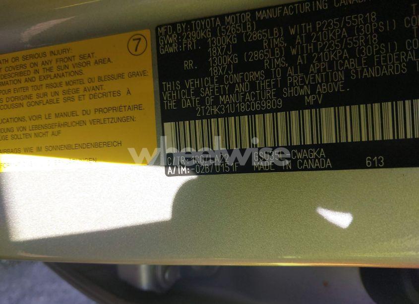 Photo 9 of 2008 Lexus Rx 350 (VIN 2T2HK31U18C069809)