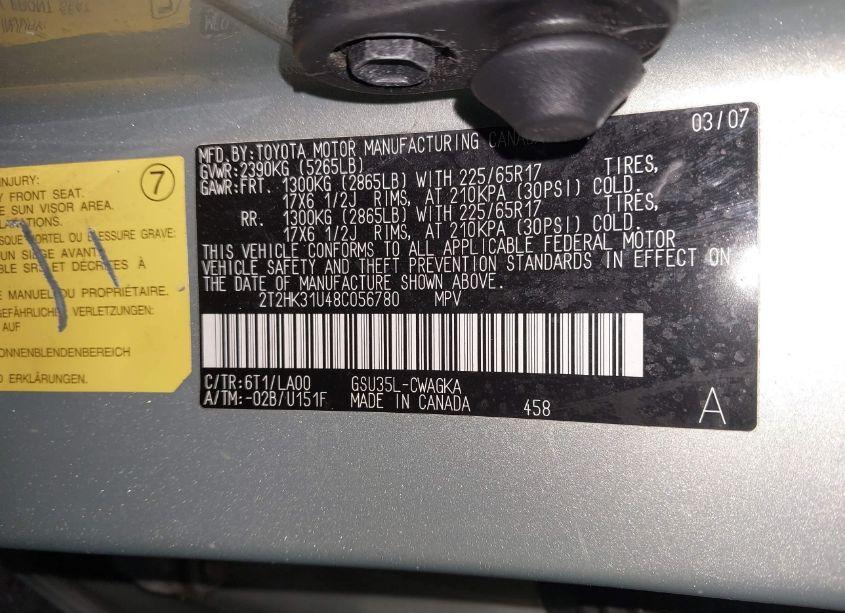 Photo 9 of 2008 Lexus Rx 350 (VIN 2T2HK31U48C056780)